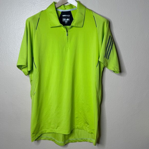 Adidas Shirt Men's Large Green Polo Summer Club 3-Stripe Climacool Performance - Picture 1 of 16